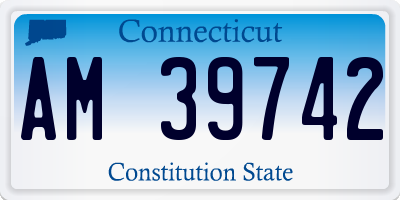 CT license plate AM39742