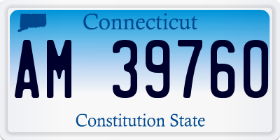 CT license plate AM39760
