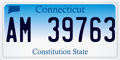 CT license plate AM39763