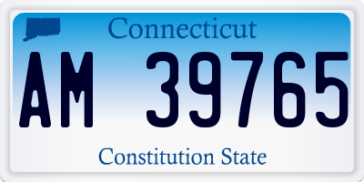 CT license plate AM39765