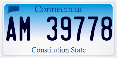 CT license plate AM39778