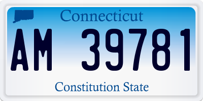 CT license plate AM39781