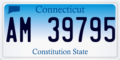 CT license plate AM39795