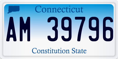 CT license plate AM39796