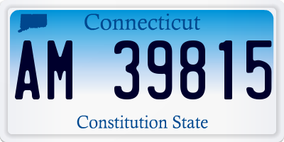 CT license plate AM39815