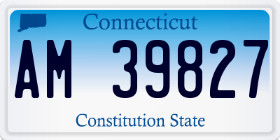 CT license plate AM39827