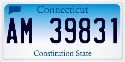 CT license plate AM39831