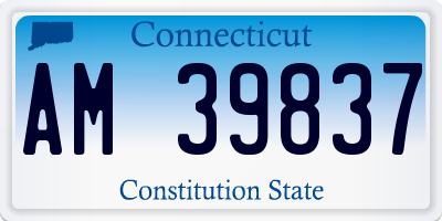 CT license plate AM39837