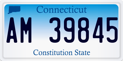 CT license plate AM39845
