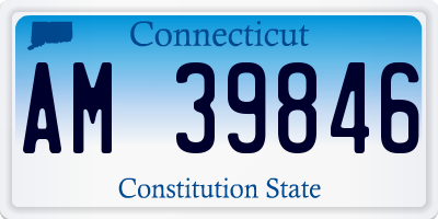 CT license plate AM39846