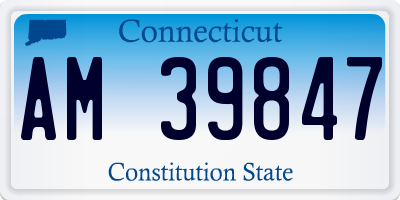 CT license plate AM39847