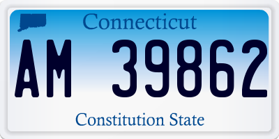 CT license plate AM39862