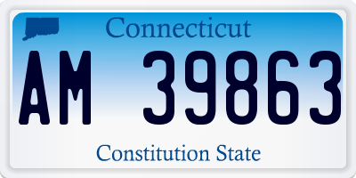 CT license plate AM39863