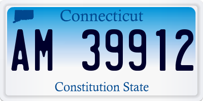 CT license plate AM39912