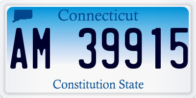 CT license plate AM39915