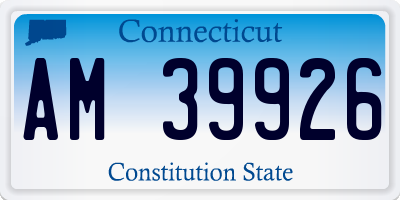 CT license plate AM39926