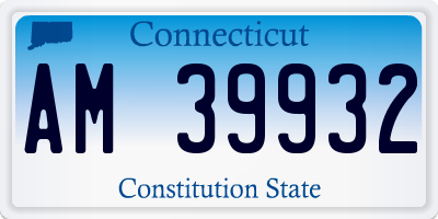 CT license plate AM39932
