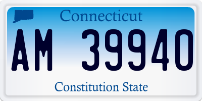 CT license plate AM39940