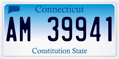 CT license plate AM39941