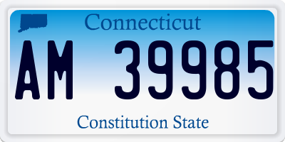 CT license plate AM39985