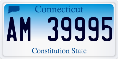 CT license plate AM39995