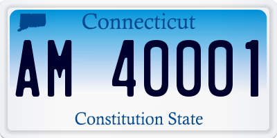 CT license plate AM40001