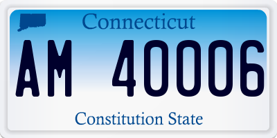 CT license plate AM40006