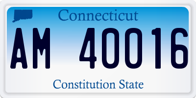 CT license plate AM40016