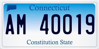 CT license plate AM40019