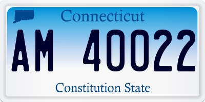 CT license plate AM40022