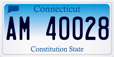 CT license plate AM40028