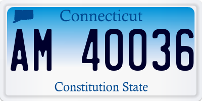 CT license plate AM40036