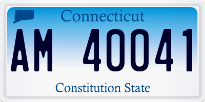 CT license plate AM40041