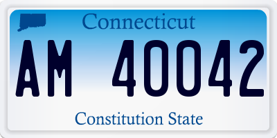 CT license plate AM40042