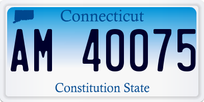 CT license plate AM40075