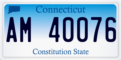 CT license plate AM40076