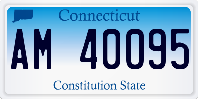 CT license plate AM40095