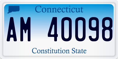CT license plate AM40098