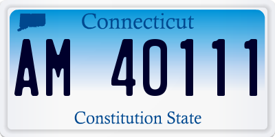 CT license plate AM40111