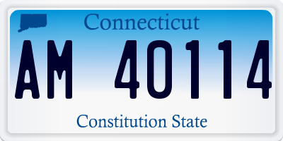 CT license plate AM40114