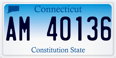 CT license plate AM40136