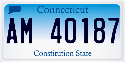 CT license plate AM40187
