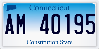 CT license plate AM40195