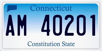 CT license plate AM40201