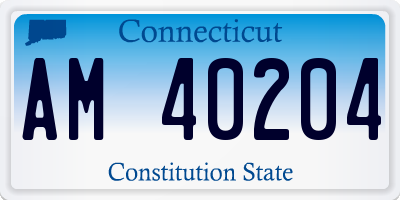 CT license plate AM40204