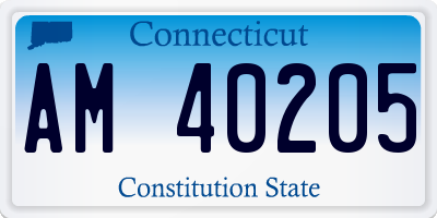 CT license plate AM40205