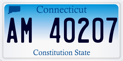 CT license plate AM40207