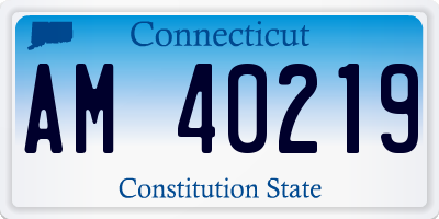 CT license plate AM40219