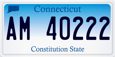 CT license plate AM40222