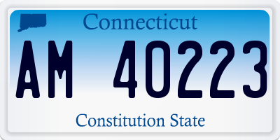 CT license plate AM40223